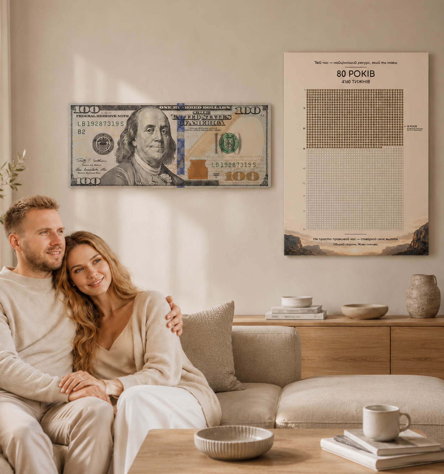 Картини SkyPrint у сучасному світлому інтер’єрі