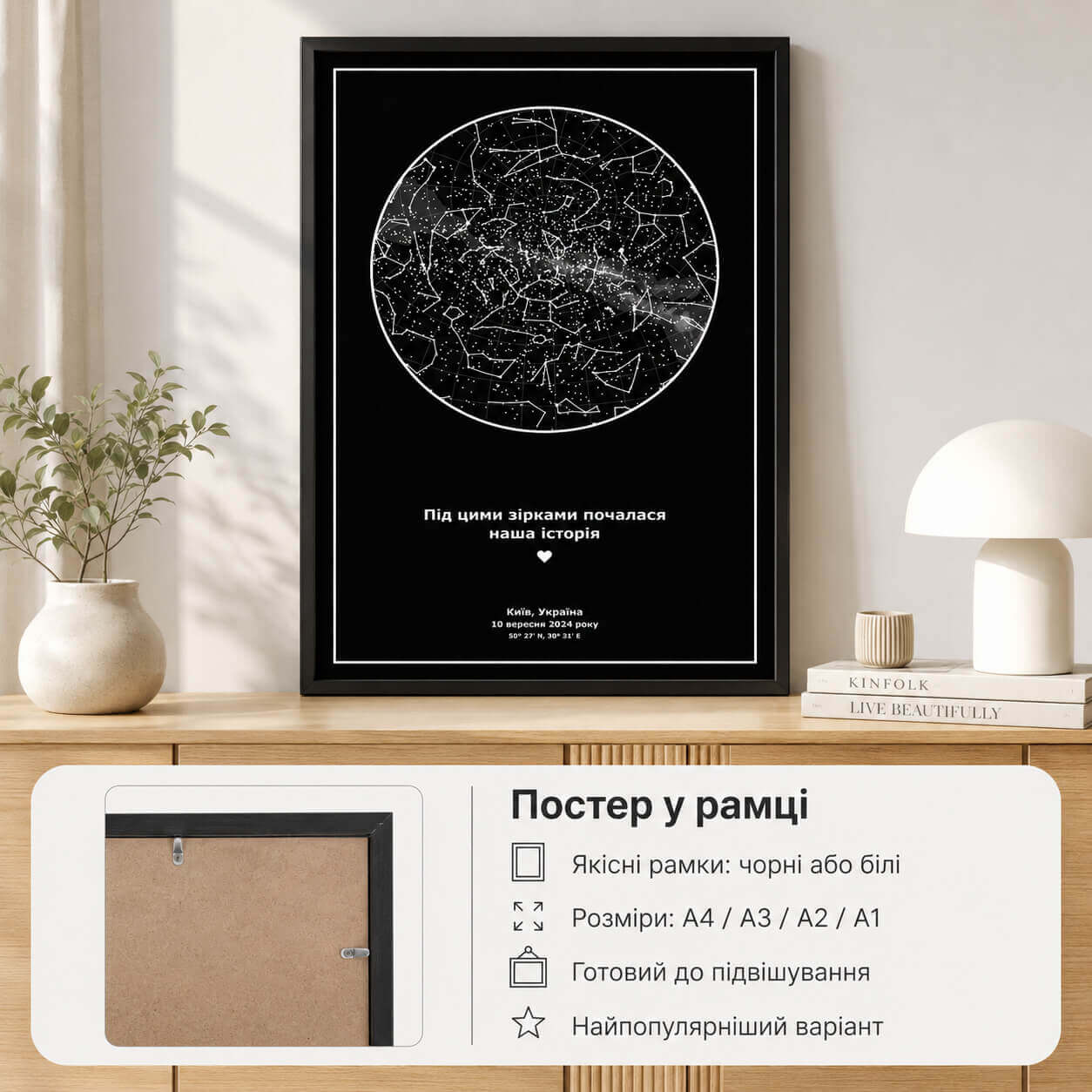 Постер у рамці для персональної зоряної карти